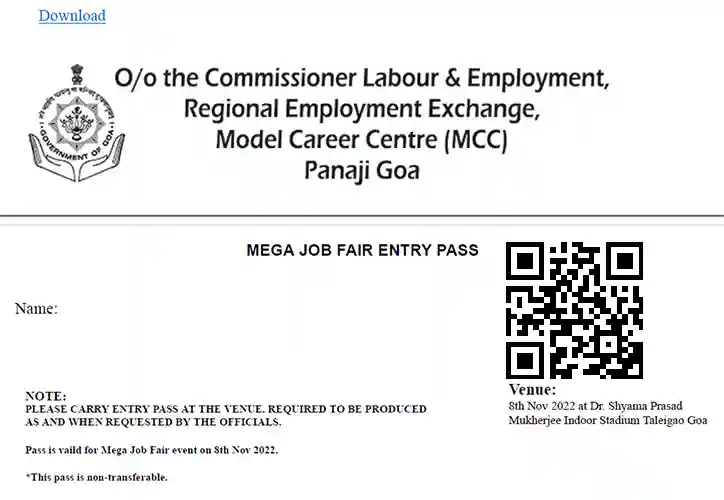 Mega Job Fair Entry Pass